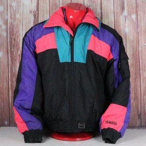 Vintage Yamaha Snowmobile Jacket Mens Large Neon 80s 90s VTG